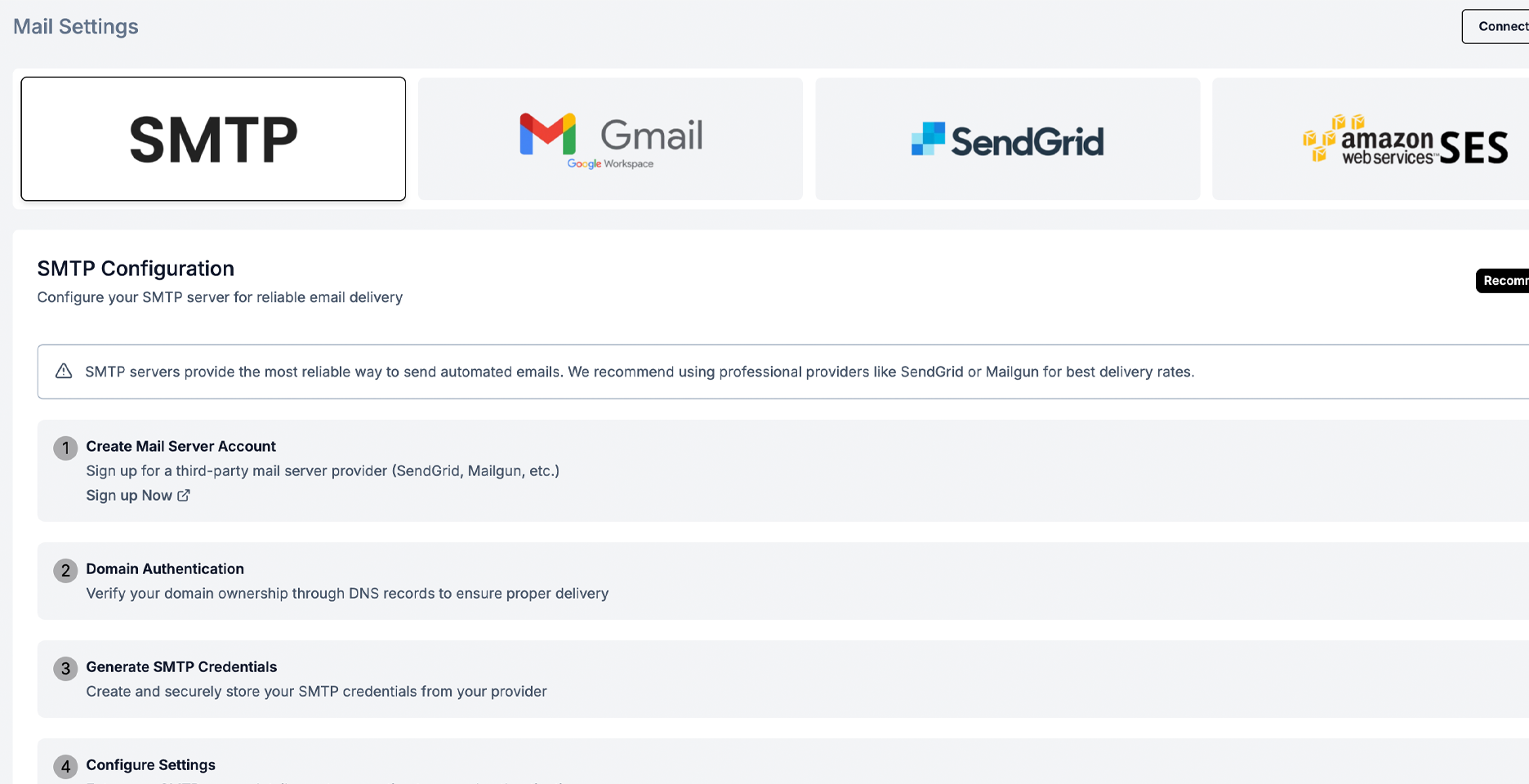 SMTP Settings
